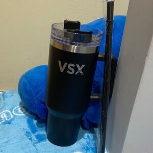 VSX Matte Black Tumbler with Lid and Straw
